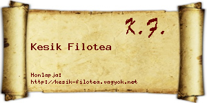 Kesik Filotea névjegykártya
